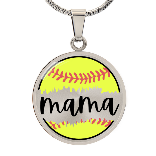Softball Mom Necklace – Personalized Back Engraving