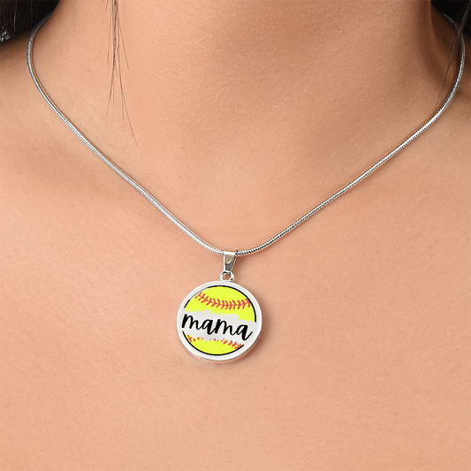 Softball Mom Necklace – Personalized Back Engraving
