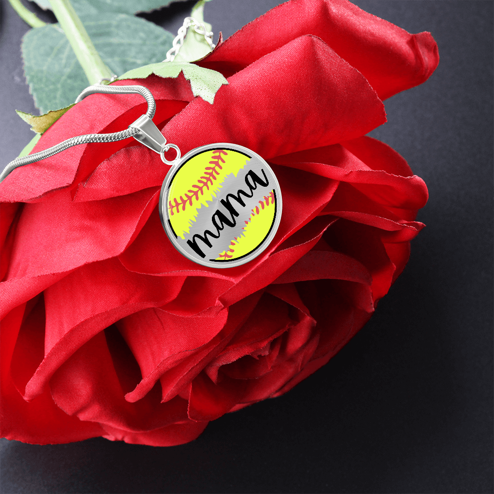 Softball Mom Necklace – Personalized Back Engraving