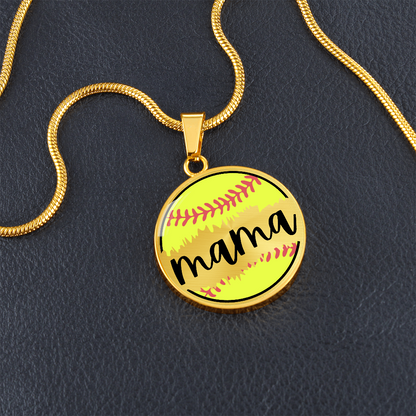 Softball Mom Necklace – Personalized Back Engraving