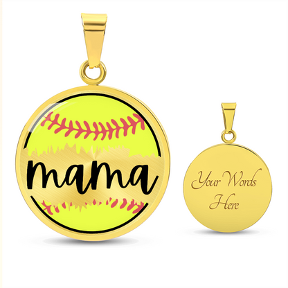 Softball Mom Necklace – Personalized Back Engraving