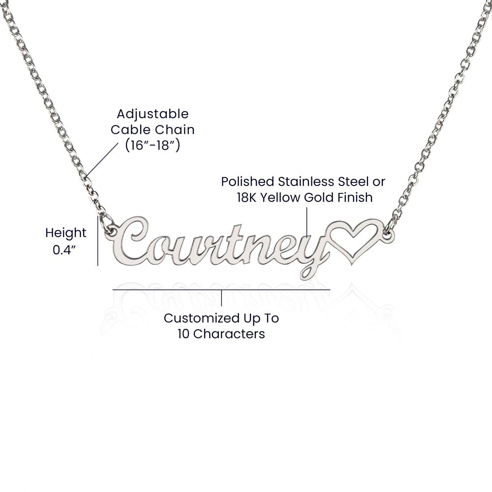 Custom Name with Heart Necklace