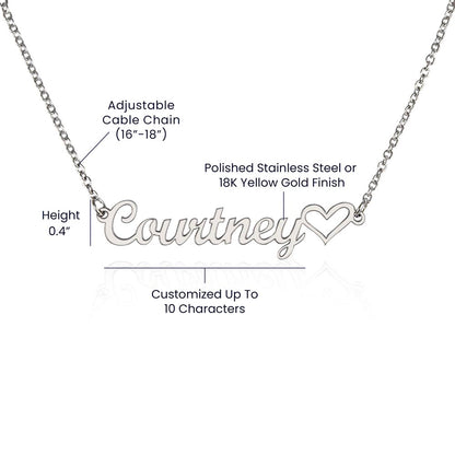 Custom Name with Heart Necklace