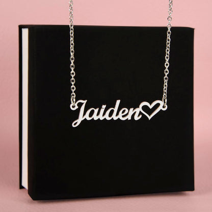 Custom Name with Heart Necklace