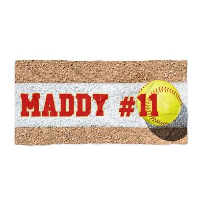 Custom Softball Beach Towel