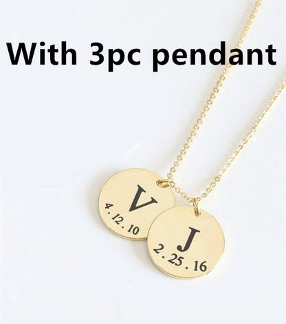 Personalised Name & Birthday Disc Necklace