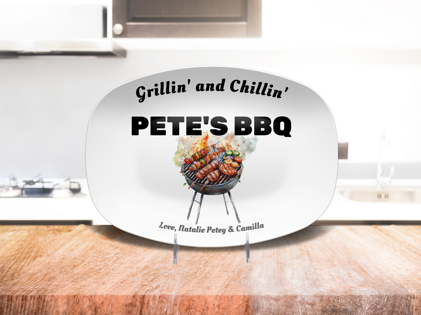 Personalized BBQ Platter - Grillin' and Chillin'