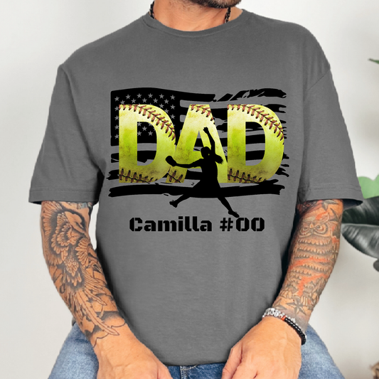 PITCHER - Custom Softball DAD T-Shirt