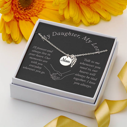Memorial Necklace, Remembrance Necklace w/ Angel Wing Charm For Her