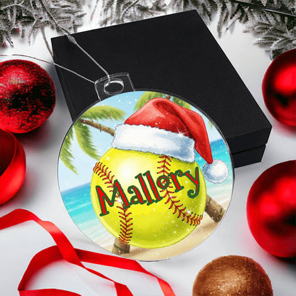 Custom Softball Ornament