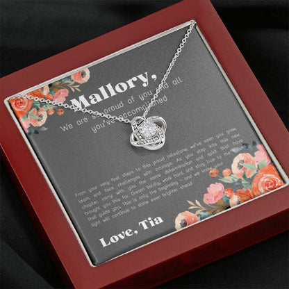 Personalized - Proud of You - Love Knot Necklace