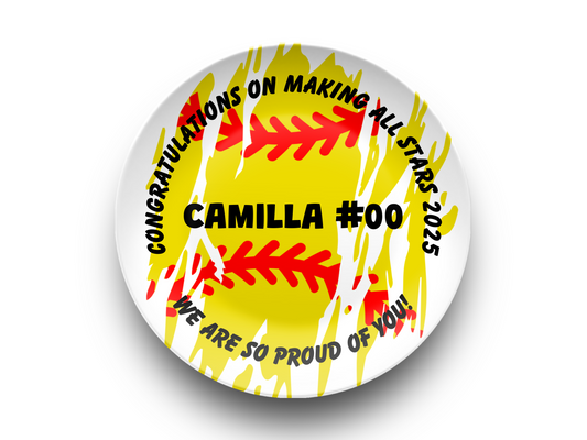 Personalized All-Star Softball Plate – Custom Name, Team & Year