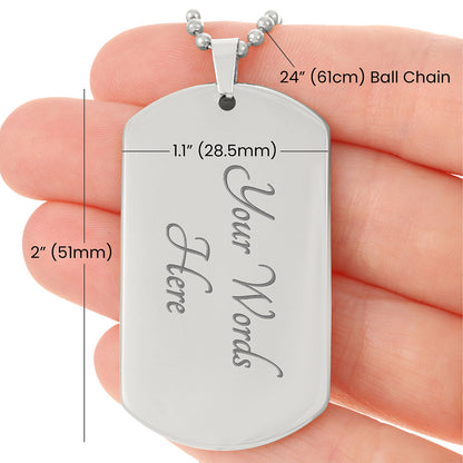 Memorial Dog Tag Necklace with Engraving, Remembrance Jewelry for Him