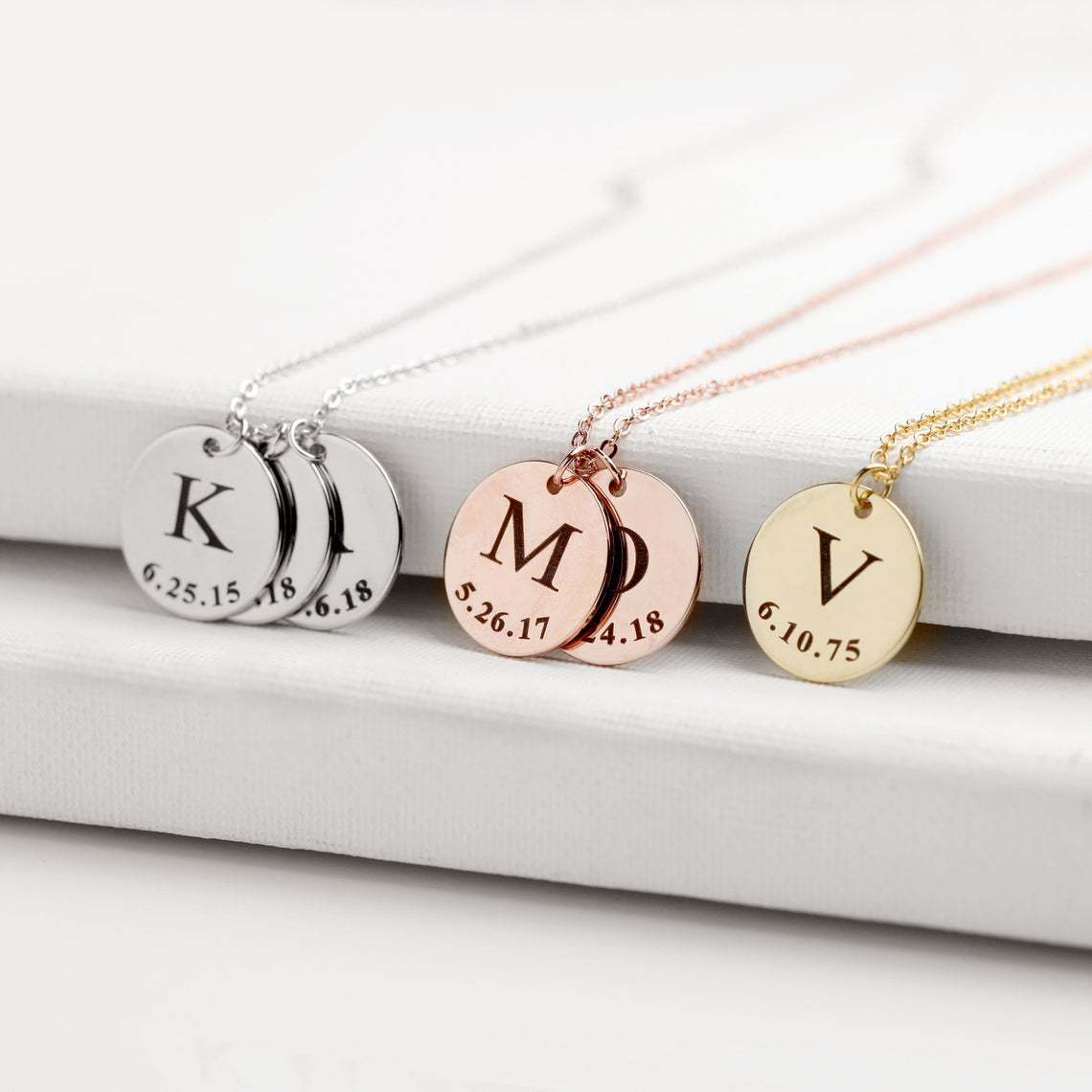 Personalised Name & Birthday Disc Necklace