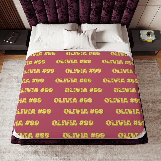 Personalized Name + Number  Sherpa Blanket