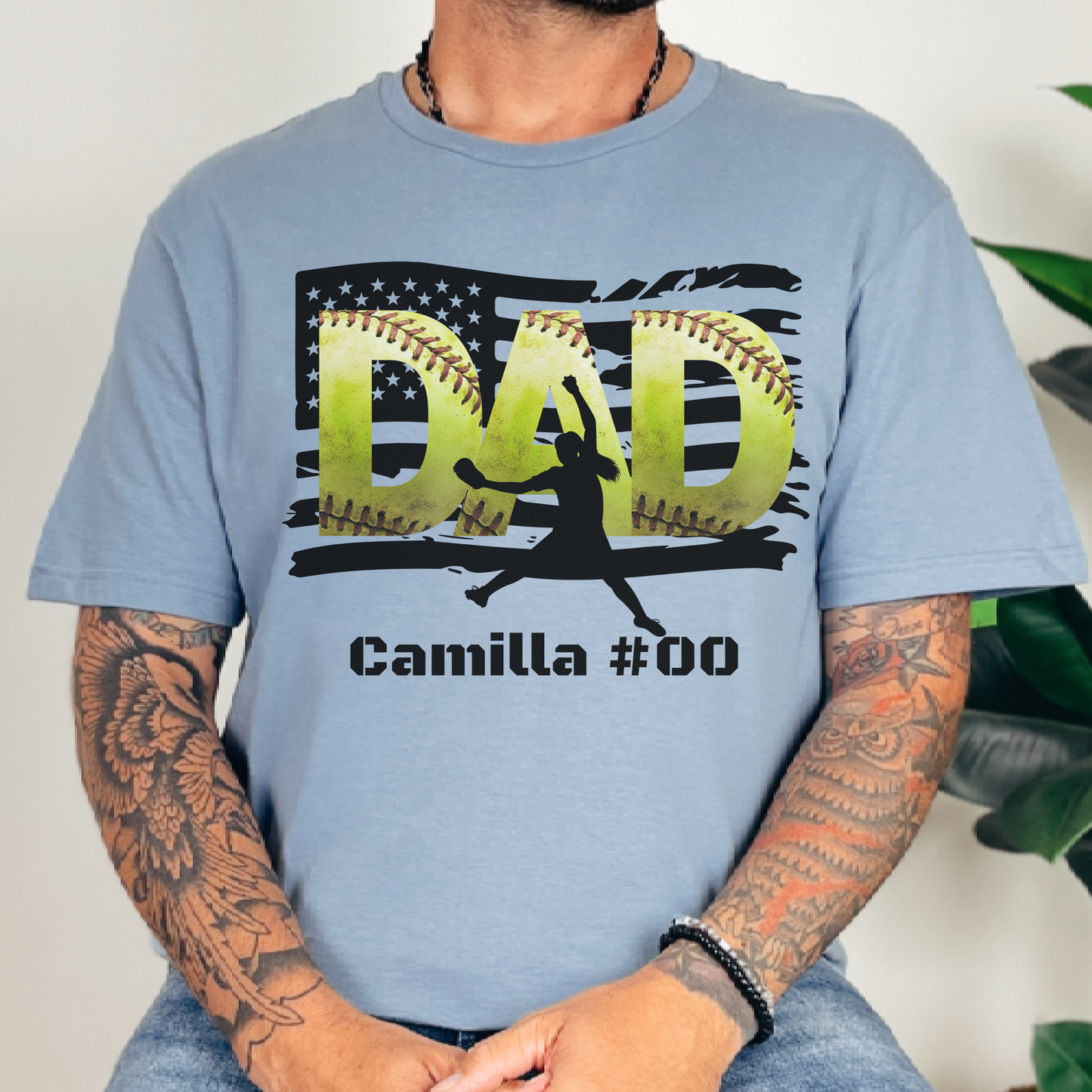PITCHER - Custom Softball DAD T-Shirt