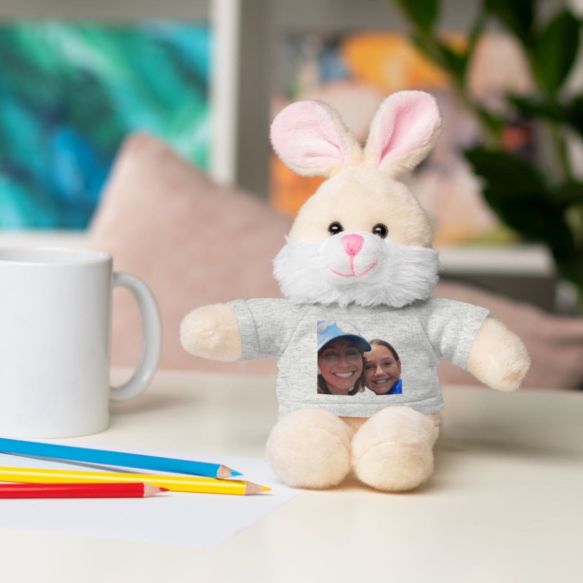 Your Custom Photo on Stuffed Animal with Tee