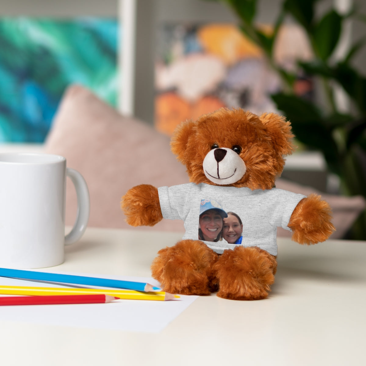 Your Custom Photo on Stuffed Animal with Tee